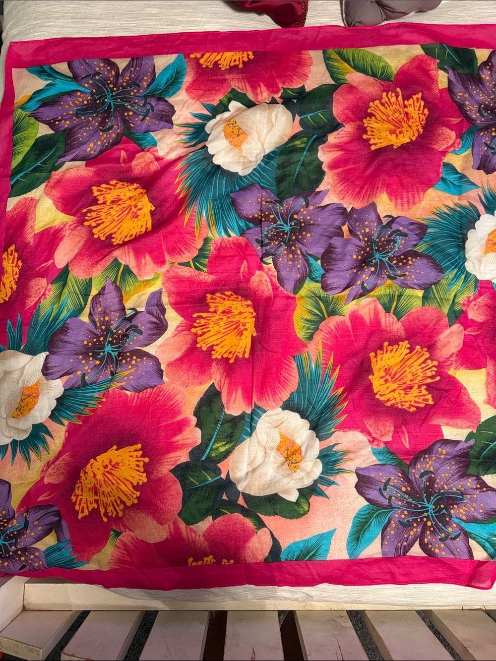 Floral Print Scarf – Pink Multi